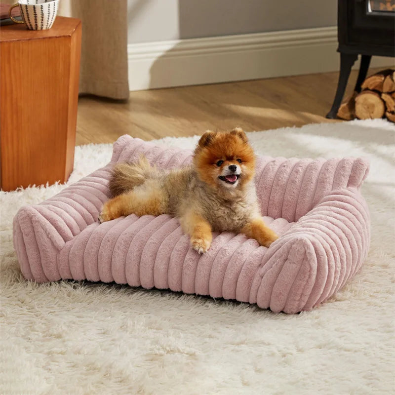 Winter Pet Dog Bed for Small Medium Dogs Cats - Comfortable Plush Puppy Sofa Nest Pet Supplies - Quality Shopping Centre