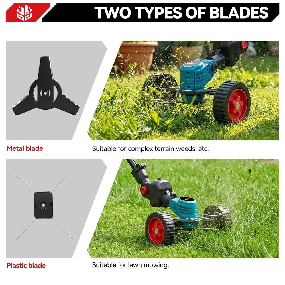 ONEVAN 3-in-1 grastrimmer bladblazer set snoerloze elektrische grasmaaier graskantmaaier tuingereedschap voor Makita 18V accu
