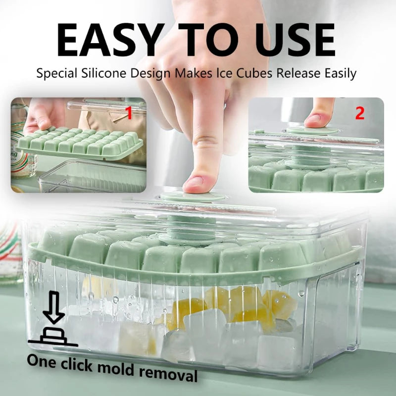 Silicone Mold Ice Cube Tray with Lid Silicone Ice Buckets Ice Mold DIY Moulds Ice-cream Maker Kitchen Tool Ssummer Accessories