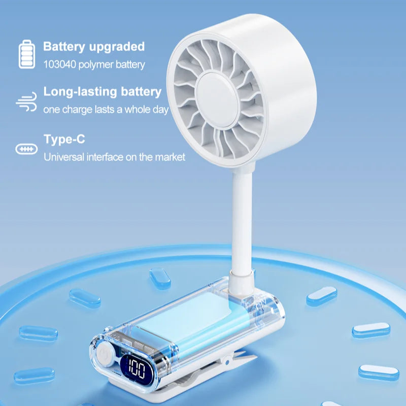 Lenovo Desktop Clip Small Fan Long-lasting Outdoor Hose Clip Mini Usb Charging Fan Suitable For Multiple Scenarios