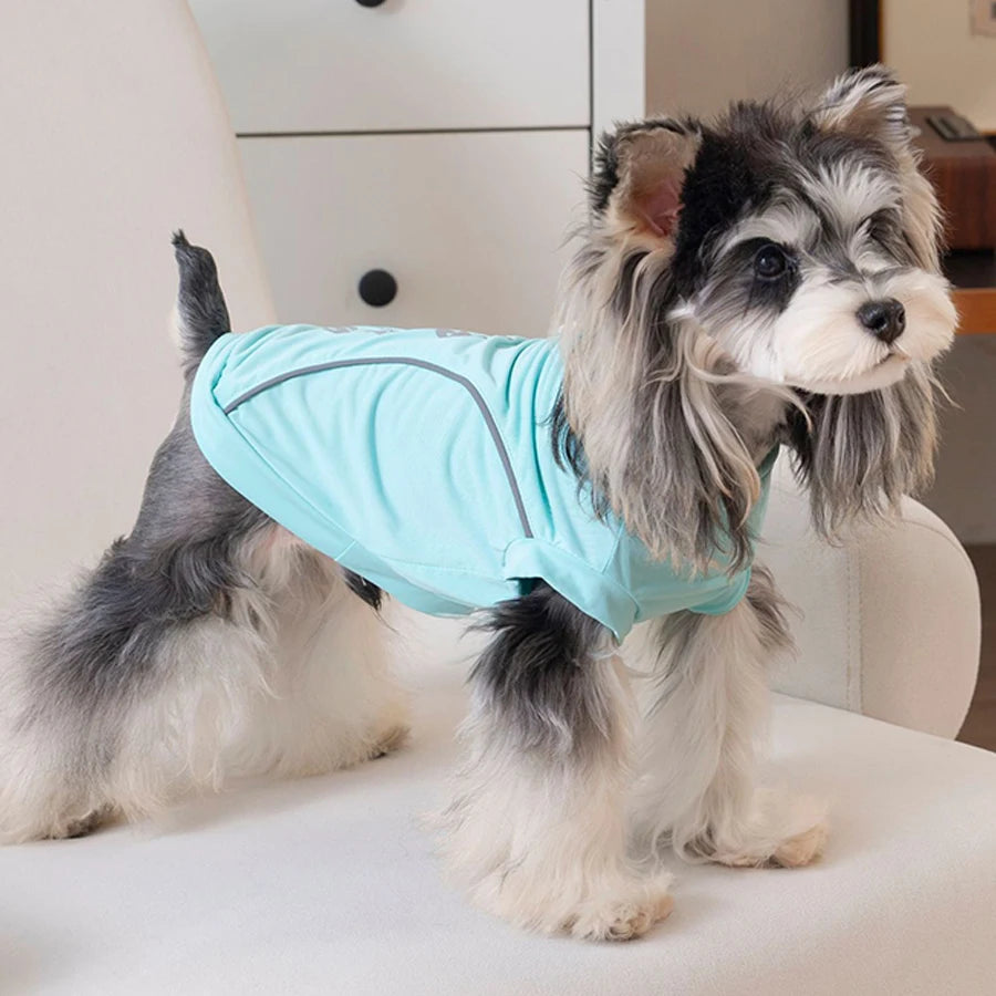 Breathable Pet Dog Vest Reflective Dog Clothes with D-ring Summer Thin Puppy T-Shirt Chihuahua Yorkie Clothing Pet Supplies