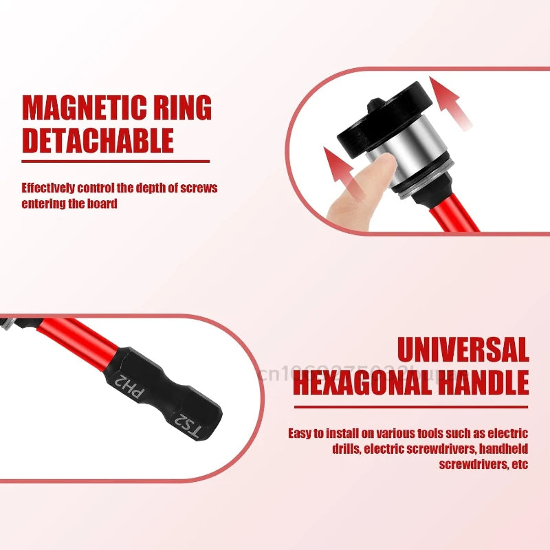 Setter Magnetic Positioning Screwdriver PH2 Bits Shank Bit Plasterboard Screws Locating Batch Head Tools Head Drilling Tools