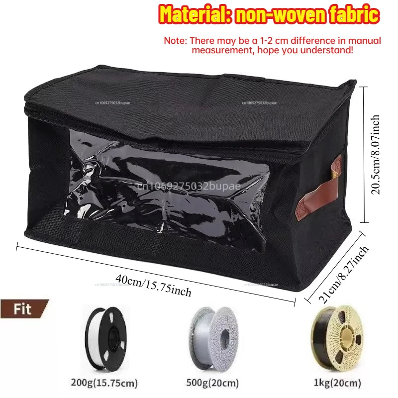 Filament Storage Bag - 3D Printer Filament Storage Containers, 3D Printing Accessories Holder Rack for Home, Office Workshop