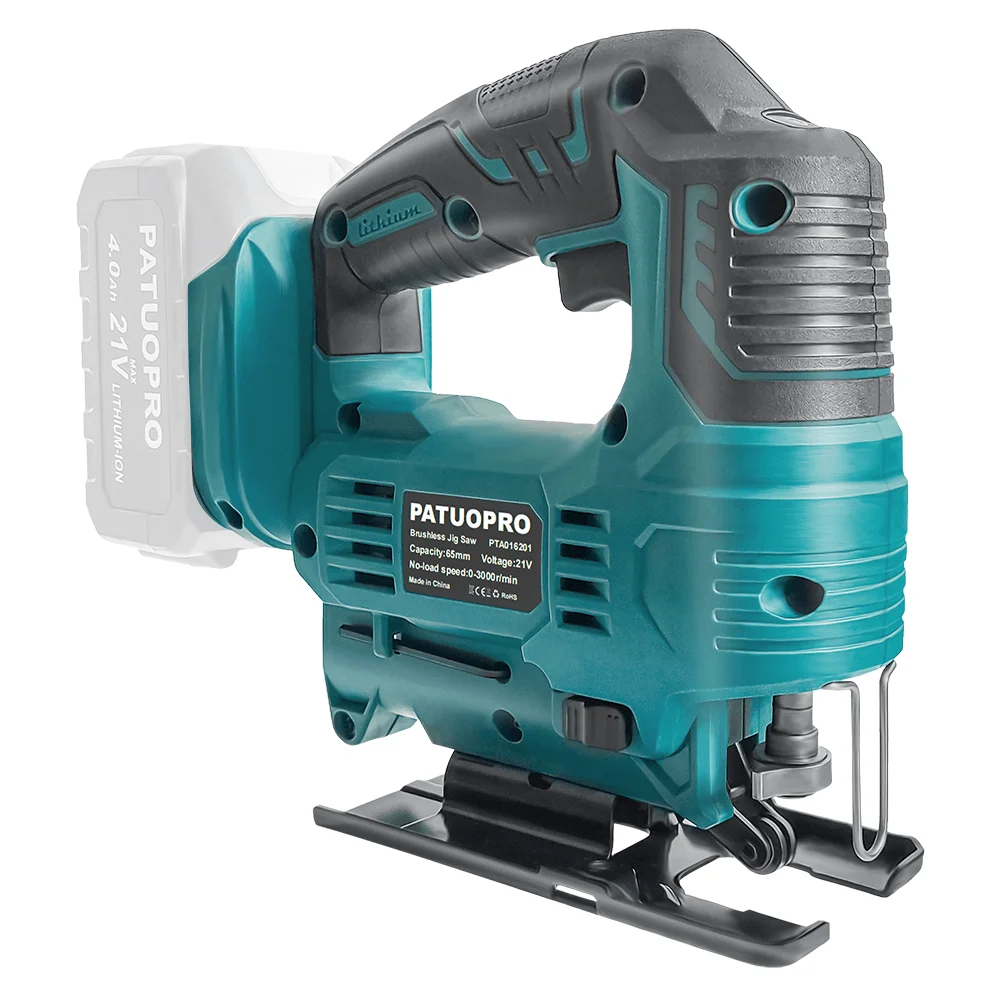 Koolborstelloze elektrische decoupeerzaag, snelle zaagbladwissel, verstelbaar, voor houtbewerking, snoerloos, 4 variabele snelheden, 65 mm, elektrisch gereedschap voor Makita 18V-accu