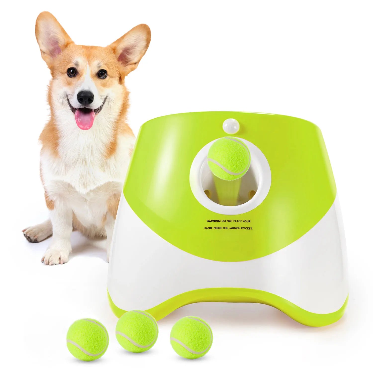 Automatic dog toy launcherr Automatic Pet Dogs Chase Toy Pinball Machine Fun Interactive Throw Rechargable Catapult With 3 Ball - Quality Shopping Centre