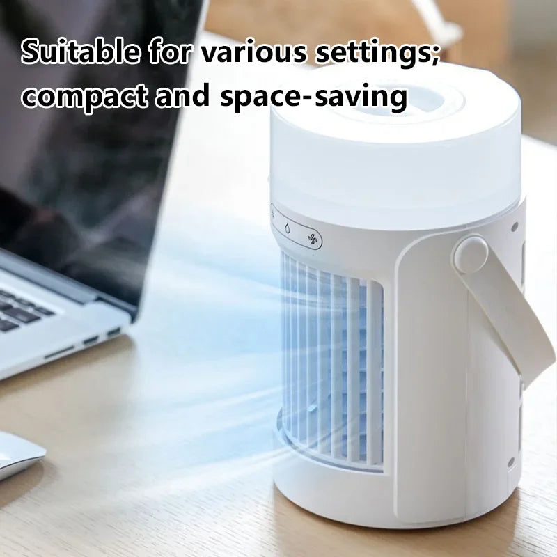 Lenovo Nieuwe Home Luchtkoeler Kleine Bureau USB Spray Ventilator 3-Snelheden Stille Kantoor Koeling Oplaadbare Studenten Slaapzaal Verdampingsventilator