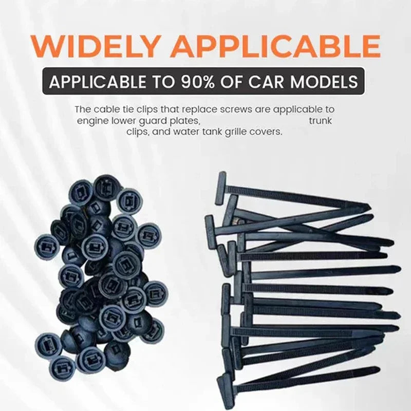 Self-locking Universal Nylon Cable Tie Buckle Heavy Duty Zip Ties with Pin & Button Car Daily Repair Fastening Strap