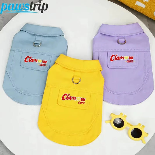 Pet Dog Shirts for Small Medium Dogs Yorkie Chihuahua Clothing Breathable Dog Clothes With D-ring Puppy Outfit Dog Accessories