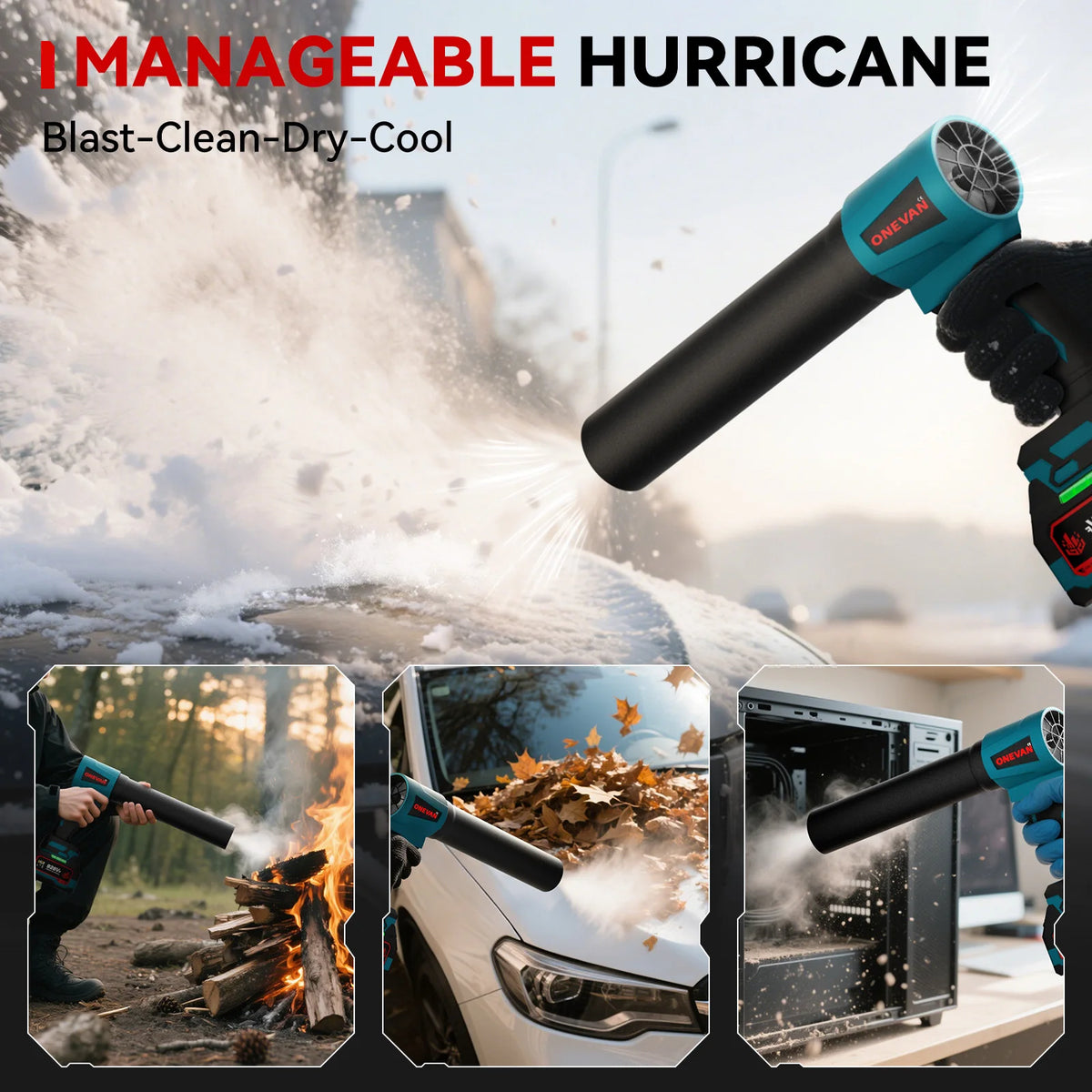 300.000 tpm borstelloze elektrische turboventilator 400 m/s handheld luchtblazer bladblazer stofblaasgereedschap voor Makita 18V-accu