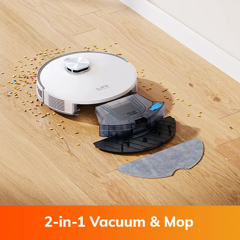Robot aspirateur ILIFE V30, navigation laser, aspiration 10000 Pa, jusqu'à 150 min d'autonomie, contrôle par application, nettoyage personnalisable