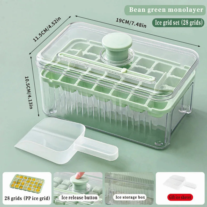Silicone Mold Ice Cube Tray with Lid Silicone Ice Buckets Ice Mold DIY Moulds Ice-cream Maker Kitchen Tool Ssummer Accessories