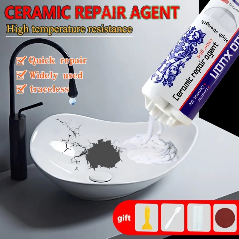 1pc Ceramic Repair Agent - Super Strong Waterproof Leak Sealant for Quick Fixes on Ceramics,Sinks,Bathtubs,Toilets, Vases, Tiles