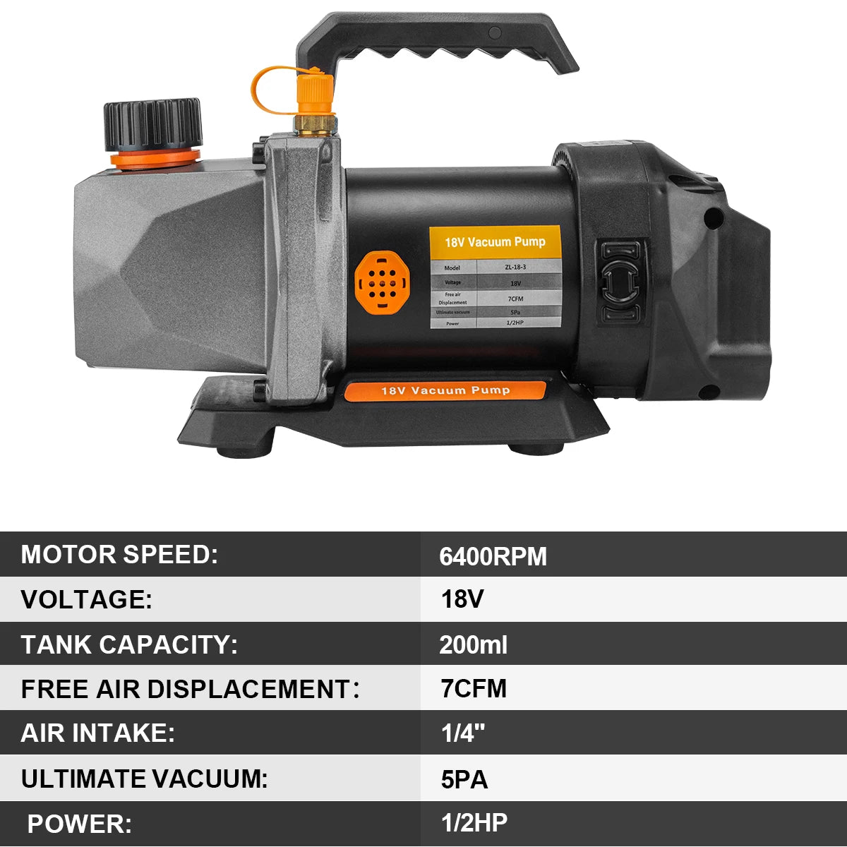 Gisam 7CFM 1/2PK Vacuümpomp Koeling Vacuümpomp Koelmiddel Auto Airconditioning Reparatiegereedschap voor Makita 18V Accu Pin