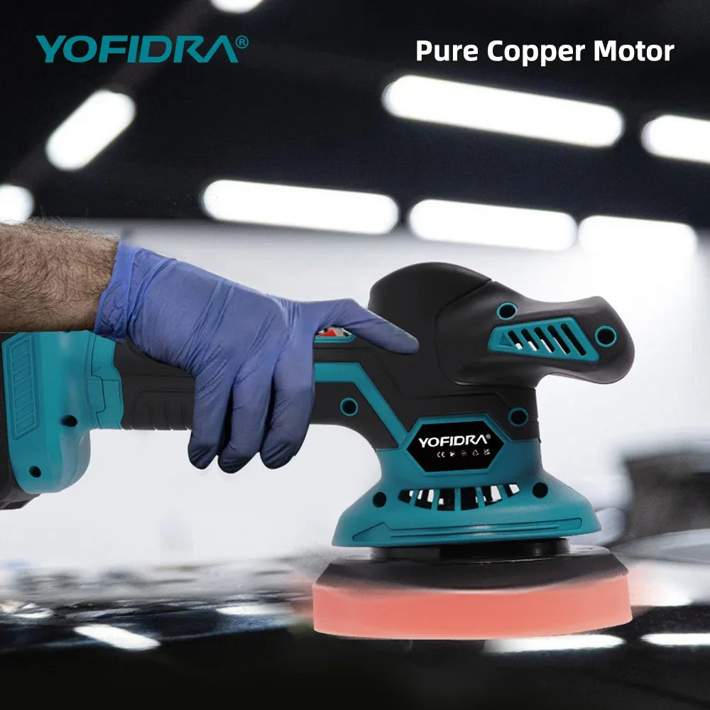 YOFIDRA 150MM Elektrische Autopolijstmachine 7000RPM Auto Polijsten Schuren Waxen Verzegelen Glazuur Elektrisch Gereedschap voor Makita 18V Accu