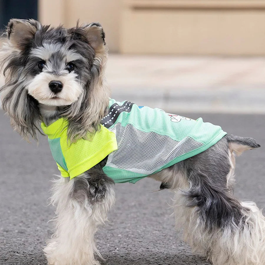 Summer Thin Dog Vest Cute Print Dog Mesh Clothes Breathable Puppy T-Shirt Chihuahua Yorkie Clothing Dog Accessories