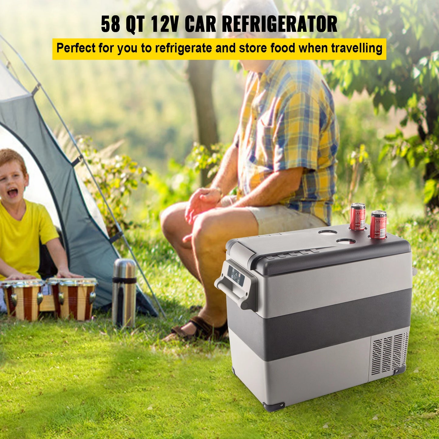 Succebuy 20/22/35/45/55L Car Refrigerator Mini Fridge Freezer Portable Compressor Cooler 12/24V DC 110-240V Ice Box for Camping