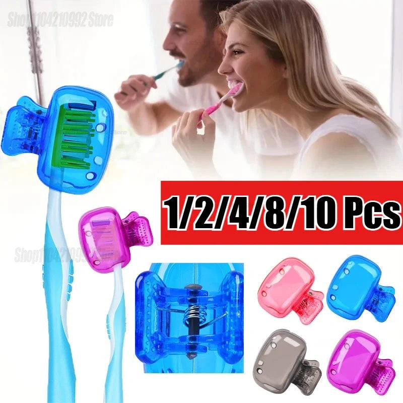 1/2/4/8/10pcPortable Toothbrush Protection Must-have Travel Toothbrush Protective Cap Cute Banana Hiking Camping Brush Cap Case