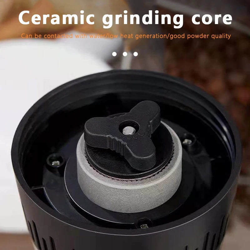 Electric Burr Coffee Grinder Adjustable Burr Mill Conical Coffee Bean Grinding with USB Charge Ceramic Grinding Coffee Beans