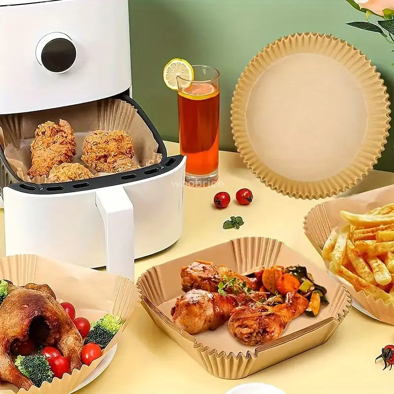 100-300pcs AirFryer Paper Food SiliconOil Paper Round Cake Papersin The Oven High Temperature Absorbent Paper Baking Accessories