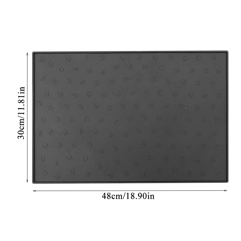 30x48cm Square Pet Feeding Mat Silicone Dog Food Feeding Pad Waterproof Pet Placemat for Cats Dogs Non-Slip Cat Feeding Mat