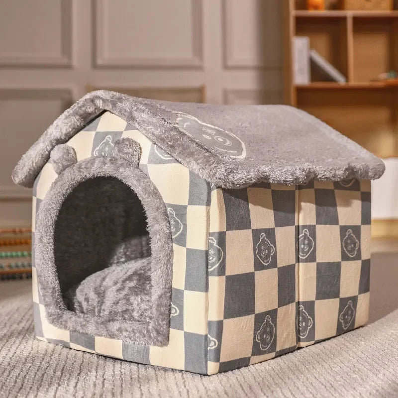 Foldable Dog House Kennel Bed Mat For Small Medium Dogs Cats Winter Warm Cat Bed Nest Pet Products Basket Pets Puppy Cave Sofa