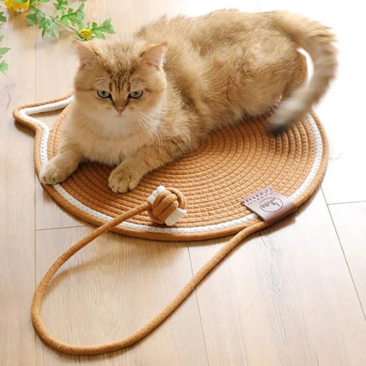Tapis griffoir pour chat en corde de coton, outil à griffer pour chat, jouet amusant pour l'entretien des griffes, grattoir pour chat résistant à l'usure, produit pour animaux