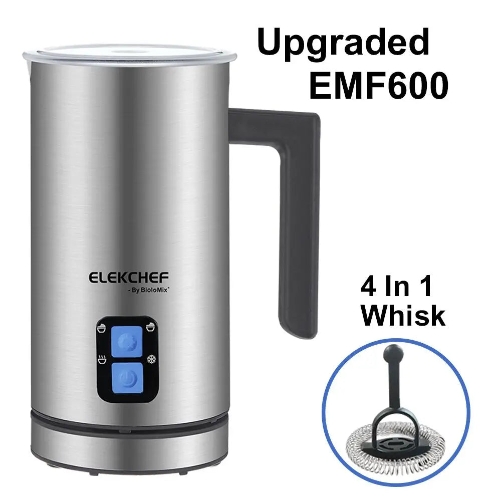 BioloMix Automatische Melkopschuimer & Verwarmer – 4-in-1 Koffieopschuimer voor Warm/Koud Schuim, Latte & Cappuccino