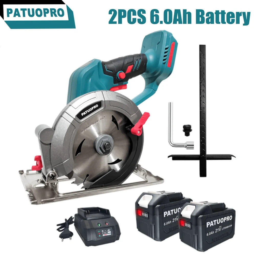 150mm Borstelloze Elektrische Cirkelzaag 6-Inch Snoerloze Handbediende Verstelbare Elektrische Zaag Houtsnijmachine voor Makita 18V Accu