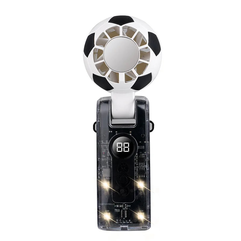 Lenovo New Football Ice Fan Handheld Display Portable Violent Folding Transparent Mech Fan