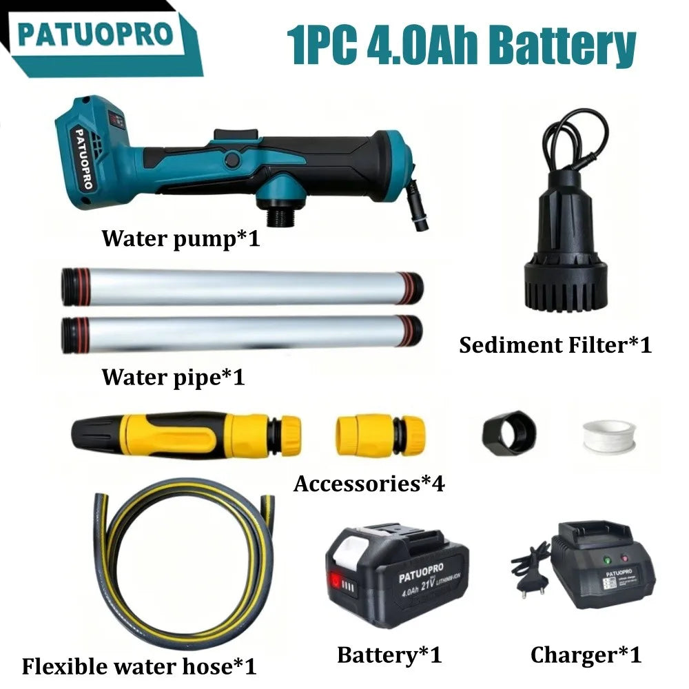 PATUOPRO Draadloze waterpomp draagbare staafoverdrachtspomp multifunctioneel tuingereedschap voor Makita 18V-accu