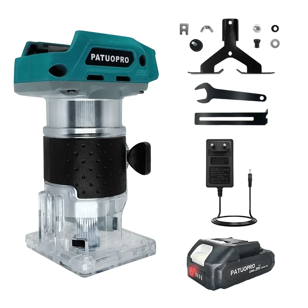 Défonceuse électrique portative sans fil à 5 vitesses, 30 000 tr/min, pour le travail du bois, la gravure et le rainurage (pinces de 6/6,35/8 mm), compatible avec batterie Makita 18V