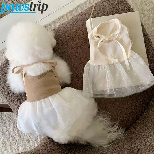 Summer Dog Dresses Breathable Pet Dog Skirts for Small Dogs Cats Chihuahua Yorkie Sweet Skirts Thin Dog Clothes Pet Supplies
