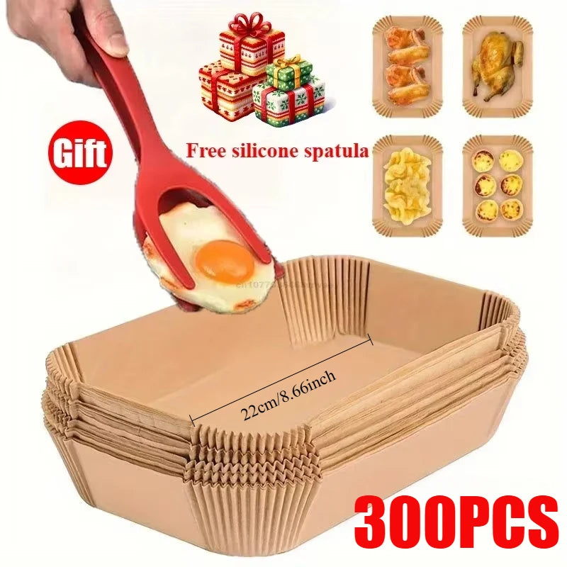 Air Fryer Cooking Baking Paper for Ninja Dual XL Foodi AF300 AF400 AF451 Disposable Paper Liner Mold Grill Cooking Accessories