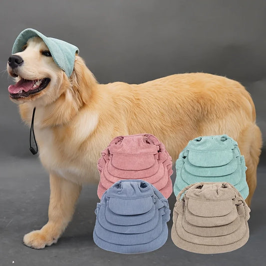 Adjustable Dog Baseball Cap Outdoor Sports Hat Soft Breathable Pet Sun Hat with Ear Holes Dog Parent-Child Hat Hiking