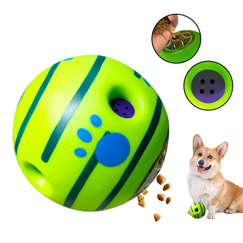 Interactive Dog Treat Ball Toy Pet Slow Feeder for Small Medium Dogs Puzzle Dog Snack Dispenser with Sound Hole Pet Supplies