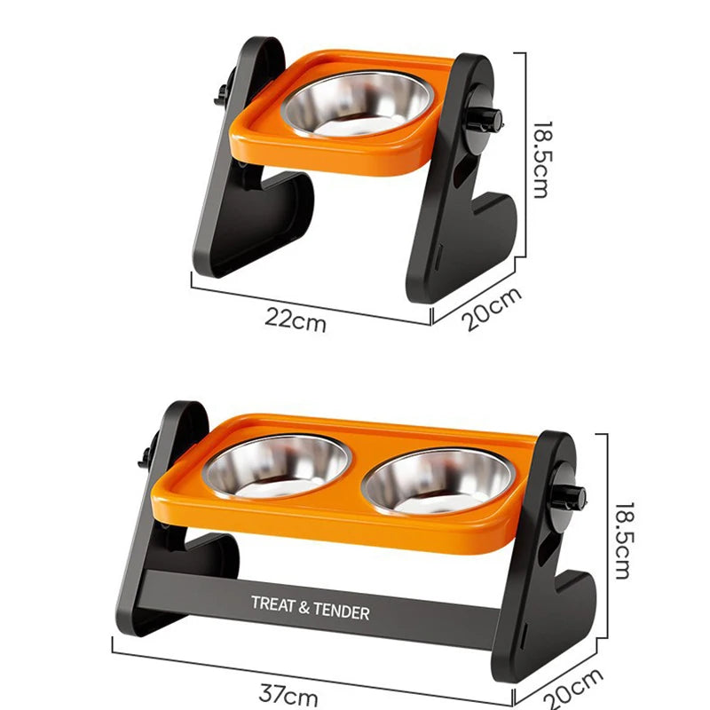 High-foot Pet Cat Bowl Adjustable Cat Drinking Bowl With Stand Pet Feeding Cat Water Bowl for Cats Puppies Pet Supplies