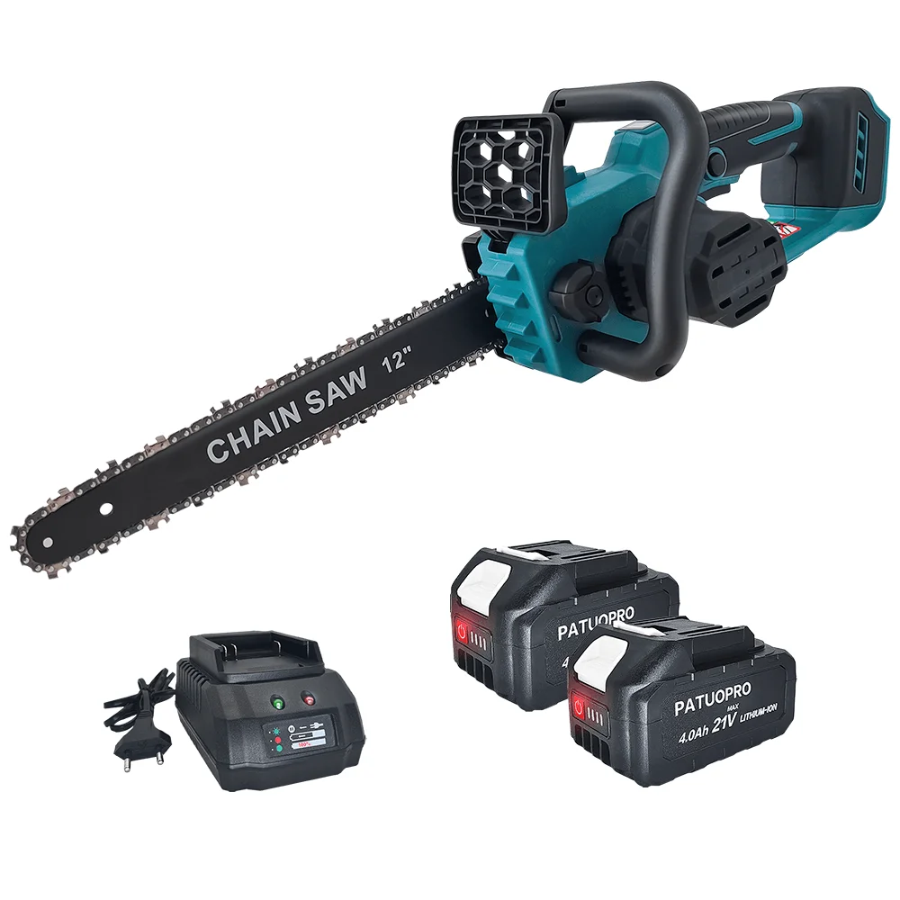 12 Inch Brushless Handheld Electric Saw Cordless Rechargeable Chainsaw Wood Cutting Woodwork Garden Tools For Makita 18V Battery