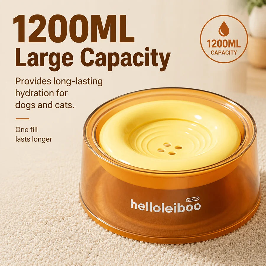 1200ml Floating Dog Bowl Anti Splash Slow Drinking Feeder for Dogs Cats Raised No Wet Mouth Cat Bowl Indoor Travel Pet Bowl