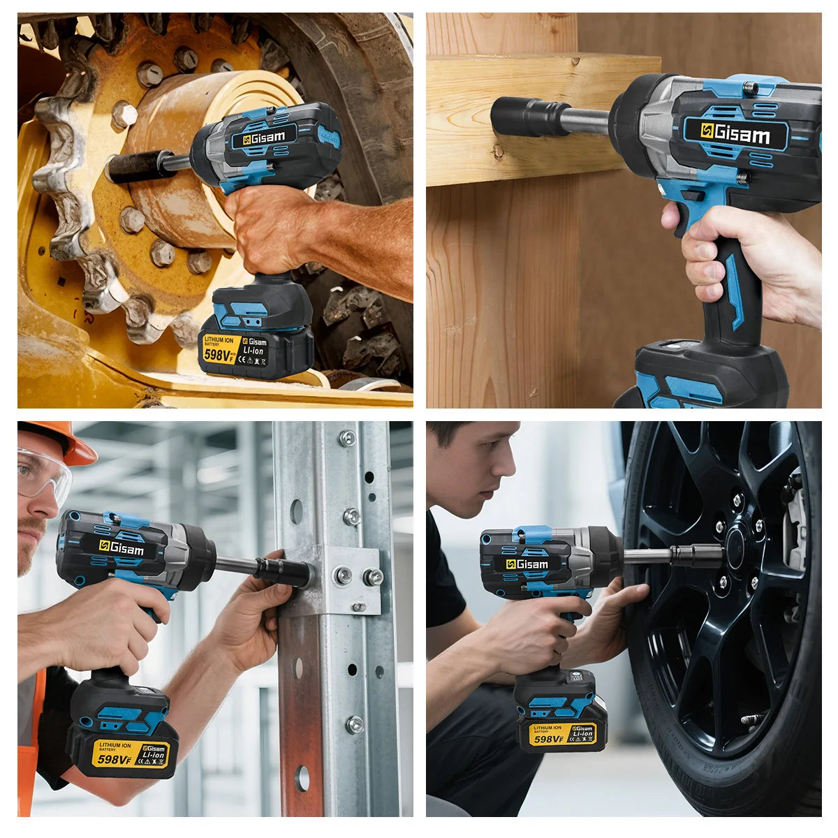 Gisam 2800N.M Brushless Electric Extended Anvil Impact Wrench 1/2'' Cordless Electric Wrench Tool For makita 18v battery pins