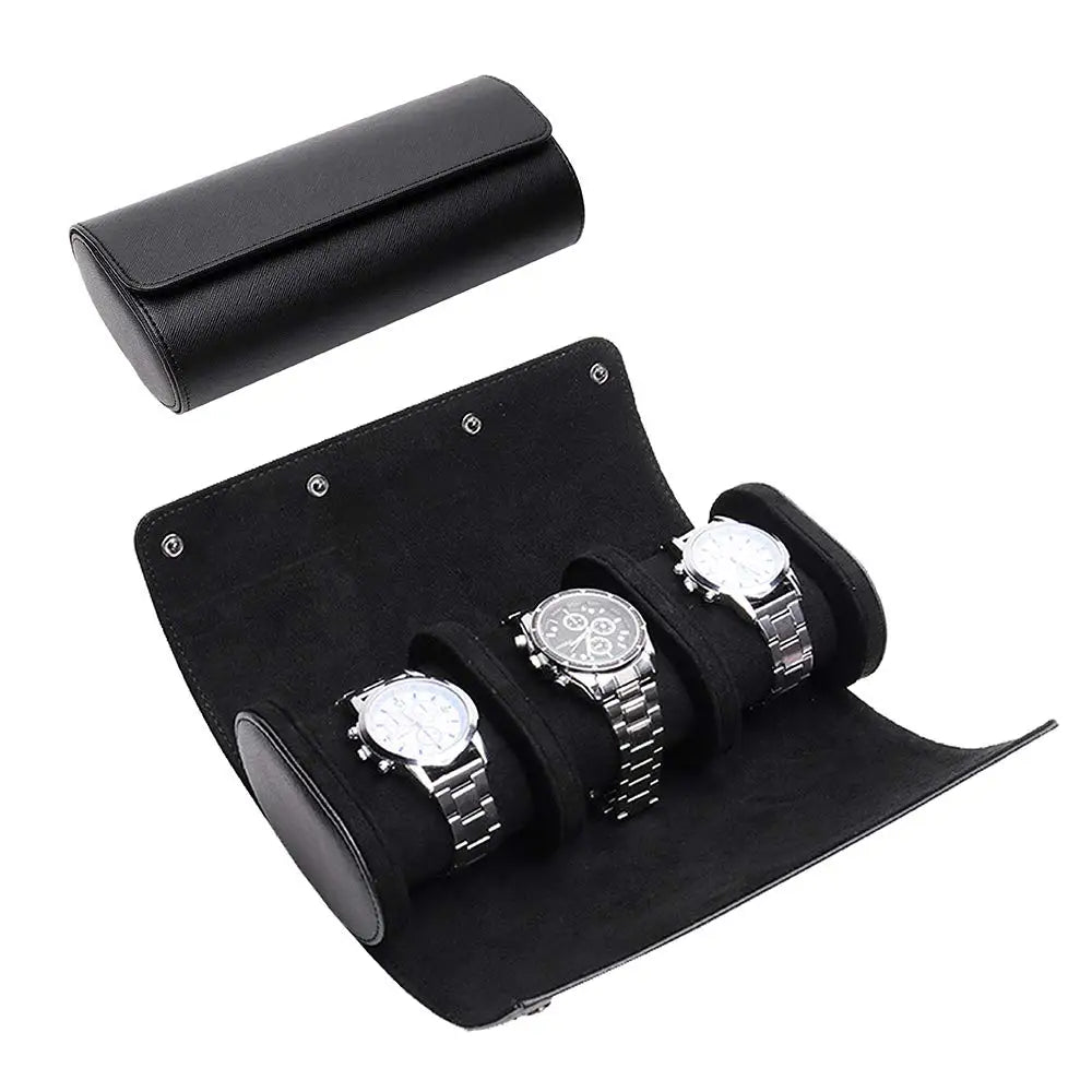Watch Roll Travel Case-1/2/3 Slot Watch Storage and Organizer-Secure Storage with Innovative Removable Pillows & Solid Dividers