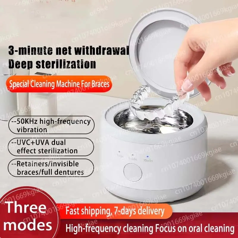 2026 New Electric Braces Box Cleaning Box Multifunction Invisible Retainer Denture Clean Machine Jewelry Orthodontic Cleaner