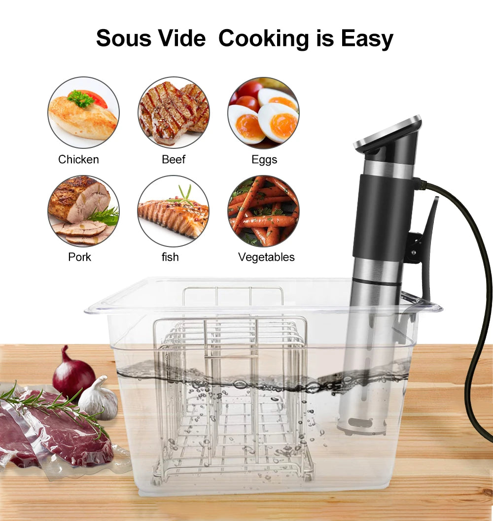 Premium 11L Sous-vide rek met uitneembare verdelers, geschikt voor de meeste circulatoren, nauwkeurige temperatuurregeling, eenvoudig te reinigen, vaatwasserbestendig
