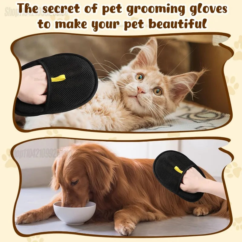 Animal Hair Removal Gloves Animal Dust Pad Gloves Wool Removal Gloves Removing Pet Hair From Sofa Carpet Clothes Tool Supplies
