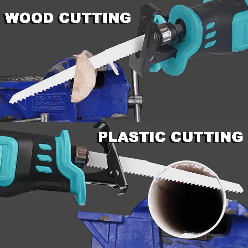 Cordless Brushless Reciprocating Saw Wood Metal PVC Pipe Cutting Power Tool With 4pcs Saw Blades For Makita 18V Battery