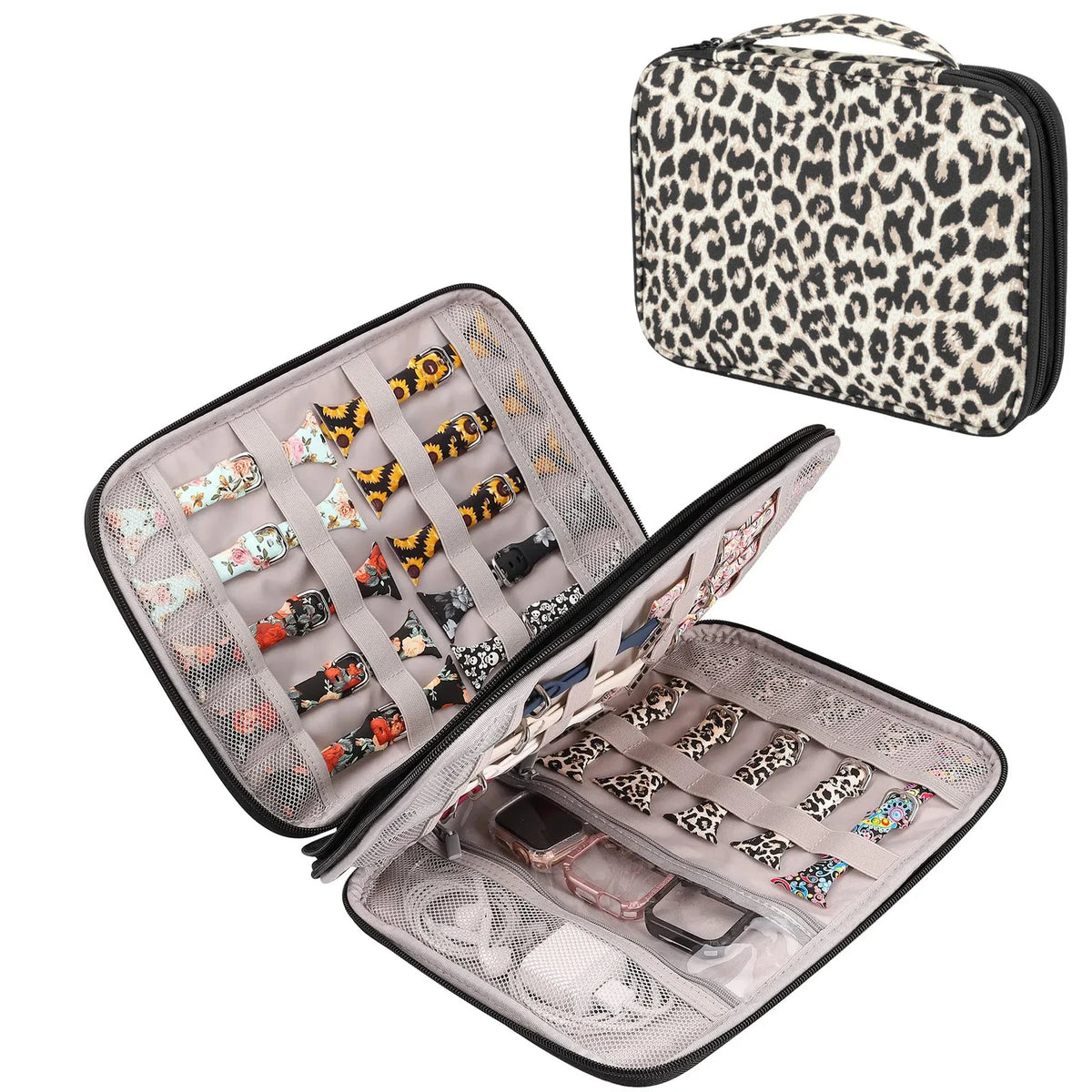 Watch Band Case Watch Band Storage Case Hold 35 Watch Straps Portable Organizer Bag Compatible with Apple Watch Band Band Pin
