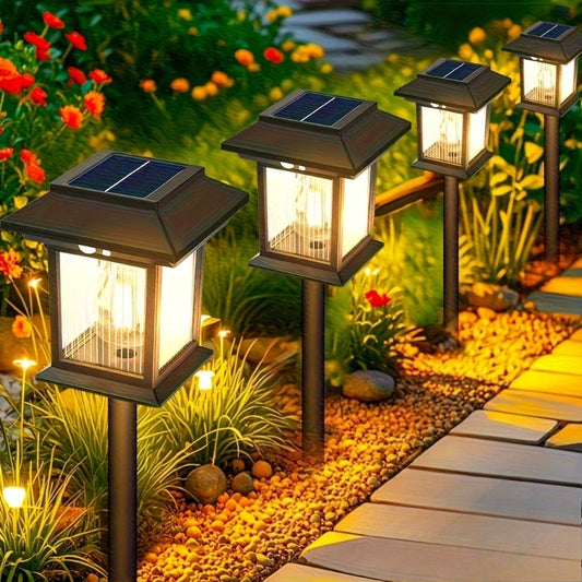 Solar Pathway Lights Outdoor LED Waterproof Solar Lights Landscape Lighting for Garden Walkway Path Yard Lawn Decor Warm White