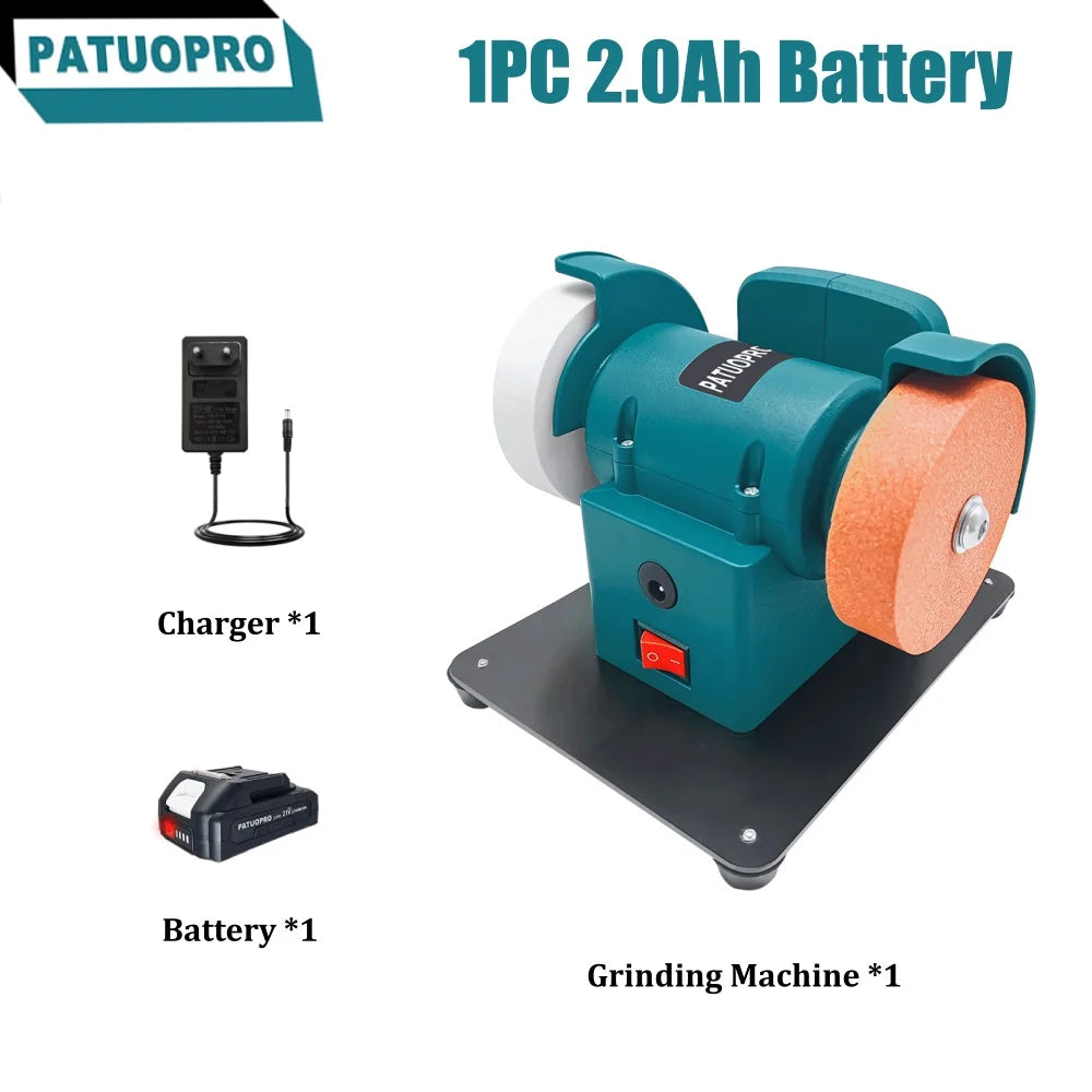 Portable Dual-Wheel Mini Grinder Cordless Polisher 100/120 Mesh Wheels Metal Polishing Sharpening Tool For Makita 18V Battery