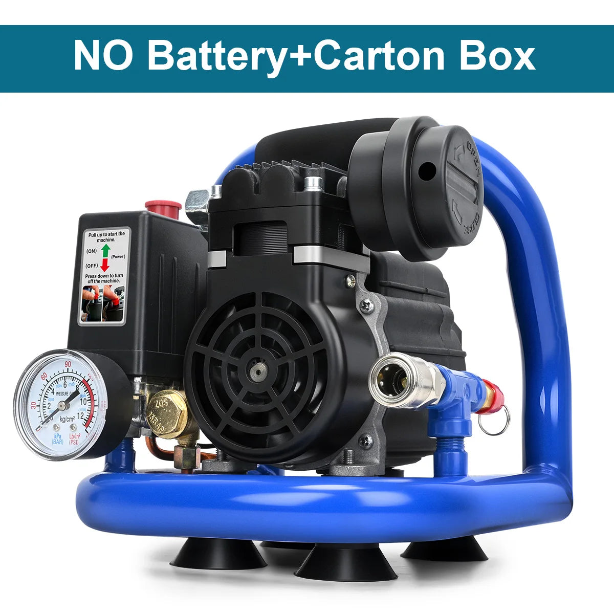 Gisam 1,5L Elektrische Luchtcompressor 8Bar 120PSI Olievrije Draagbare Compressor voor Reparatie Banden oppompen Autolak Auto Doe-het-zelf Krachtig Gereedschap voor Makita 18V Accu Pin