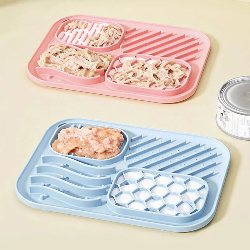 Silicone Pet Slow Feeder Mat Anti-choking Pet Lick Mat for Dogs Non-slip Dog Slow Food Plate with Suction Cups Pet Supplies