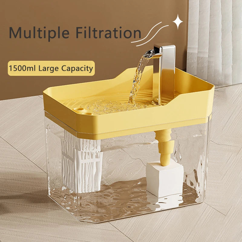 Automatic Cat Water Fountain 1500ml USB Mute Pet Drinking Dispenser for Cats and Kittens - Quality Shopping Centre